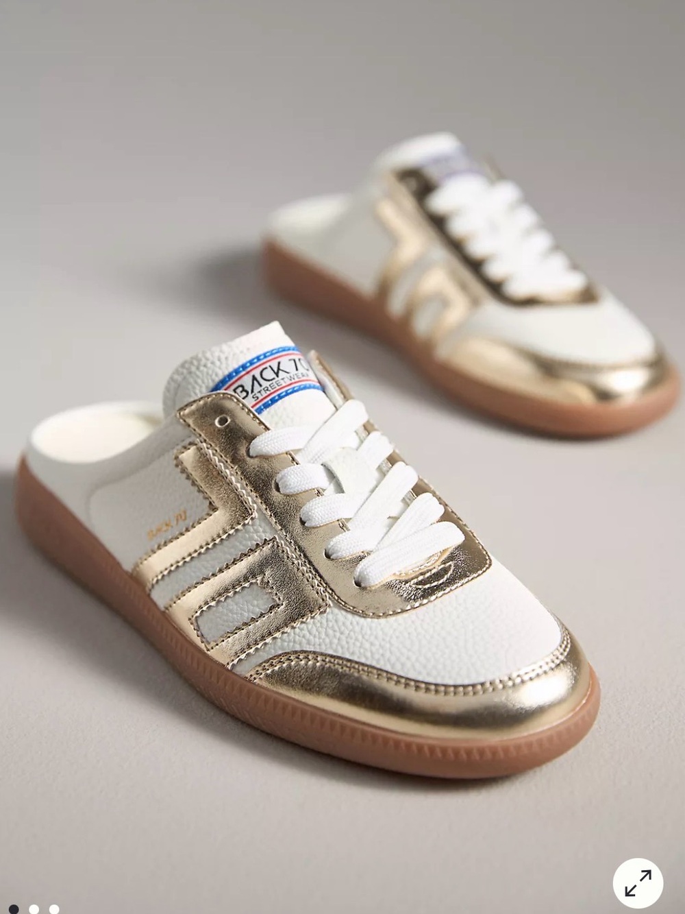 Back70 Easter Mules in Metallic Gold
